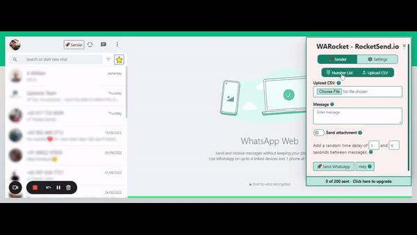 Uploading CSV and selecting phone number column