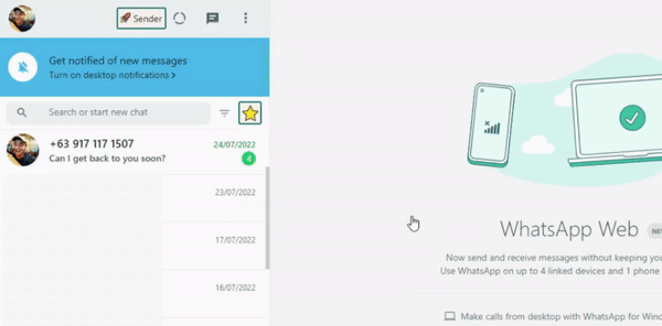 GIF showing highlight unread feature