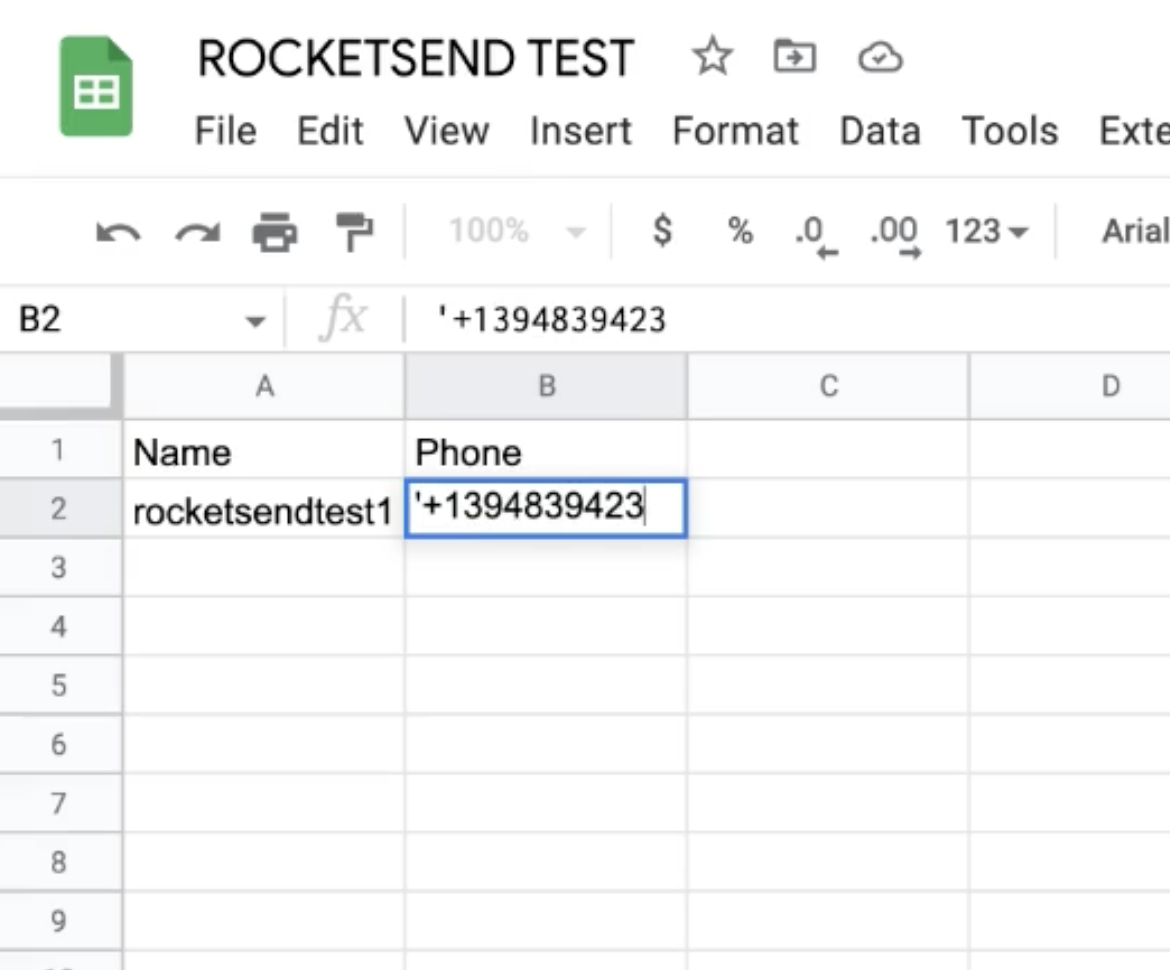 Sample with phone numbers and plus sign