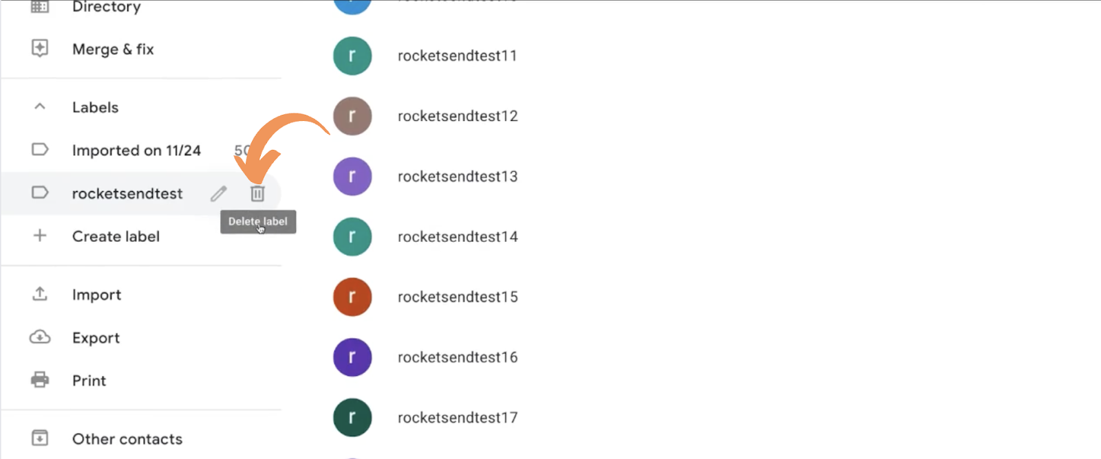 Finding the contact label